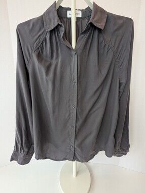 Bella Dahl Grey Tencel Button-Down Shirt - Size XS